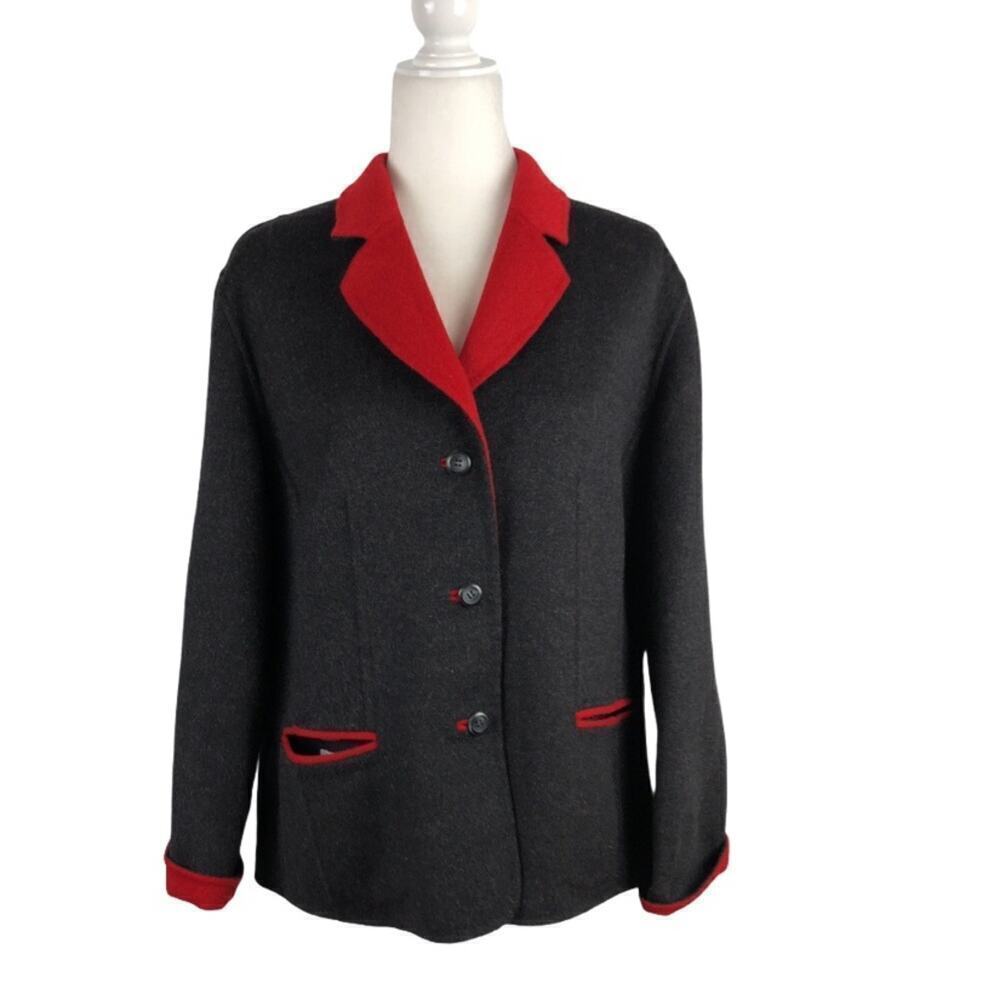 Pendleton Womens Reversible Colorblock Merino Wool Blazer 1X